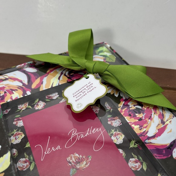 Vera Bradley 4x6 Black Pink Flowers Photo Frame,‎ NEW - Picture 3 of 4